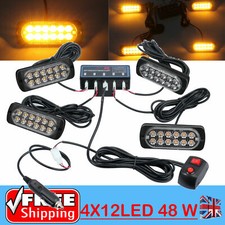 4x 12 LED Amber Car Recovery