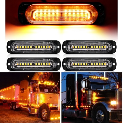 4pcs led12v 24v amber - 12,